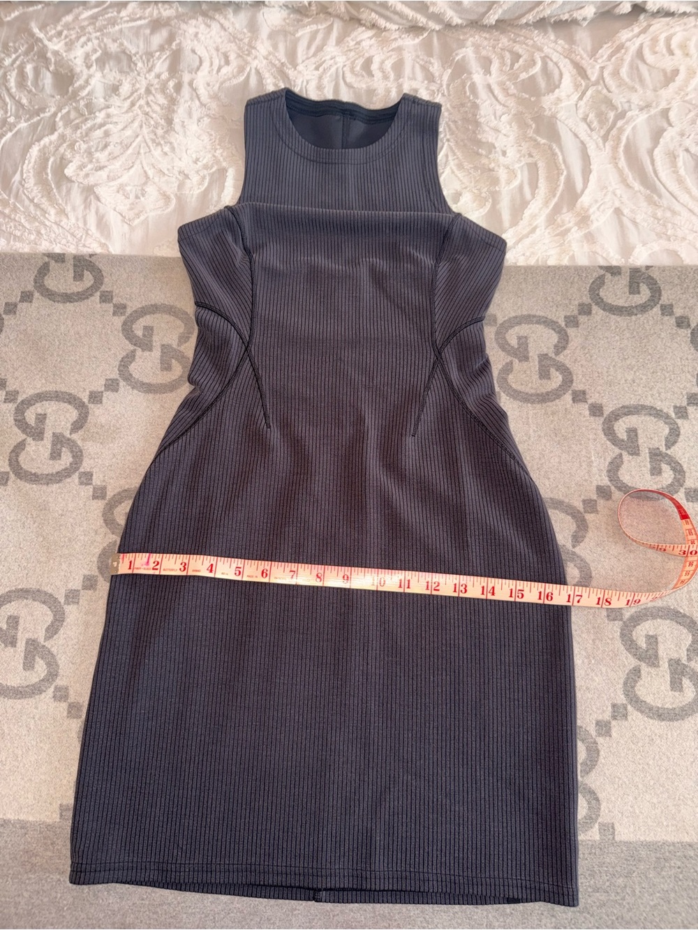Lululemon Ribbed Softstream slim tank dress Ribbed Mini Dress in Charcoal - Picture 5 of 9